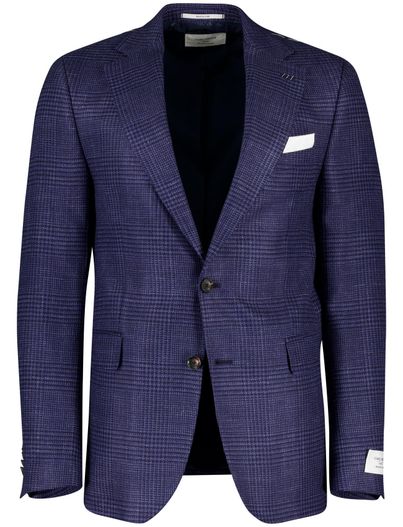 Carl Gross wollen colbert Carl Gross blauw effen normale fit