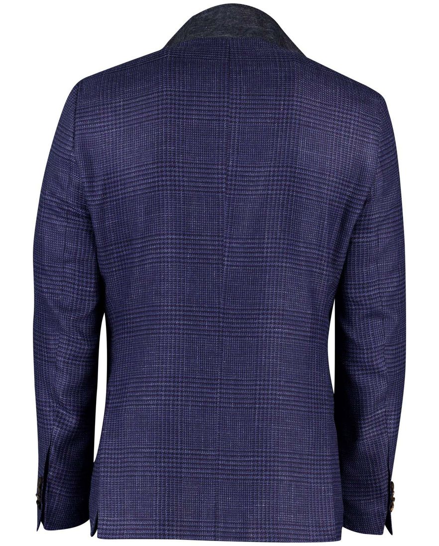 Carl Gross colbert blauw effen normale fit wol