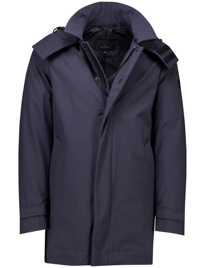 Peuterey Peuterey winterjas donkerblauw effen afneembare capuchon