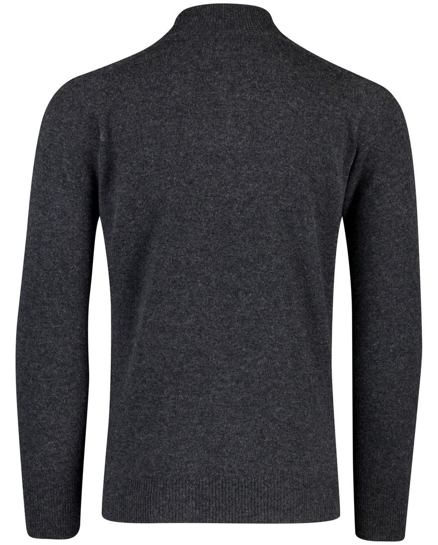 William Lockie trui grijs effen wijde fit half zip