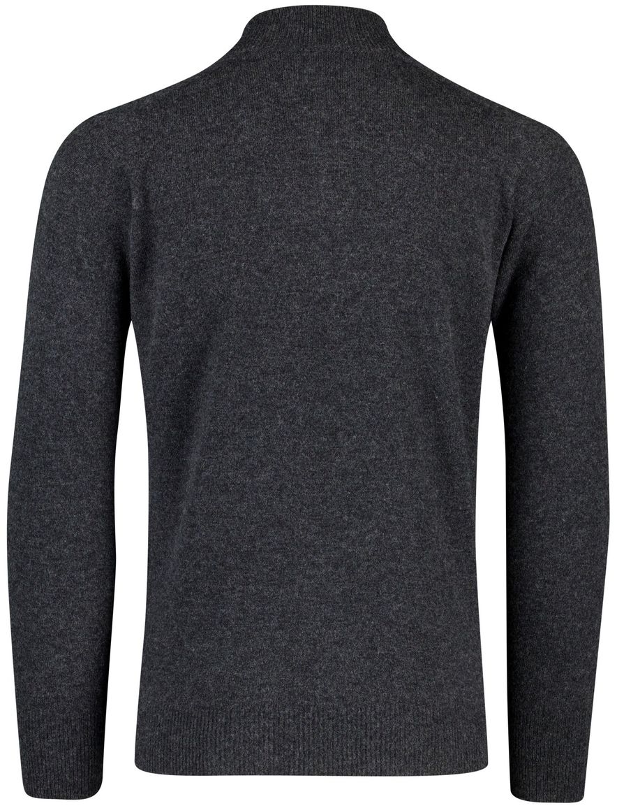 William Lockie trui grijs effen wijde fit half zip