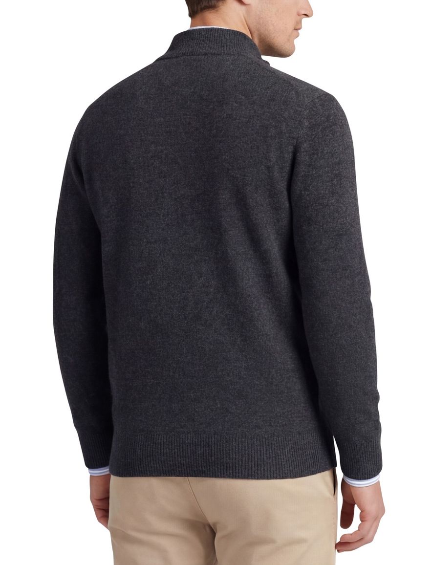 William Lockie trui grijs effen wijde fit half zip