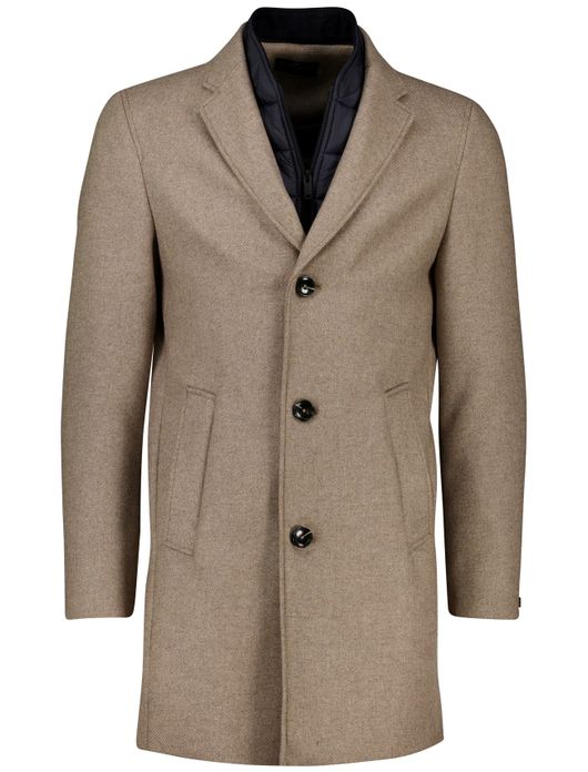 Portofino mantel met voering wol khaki