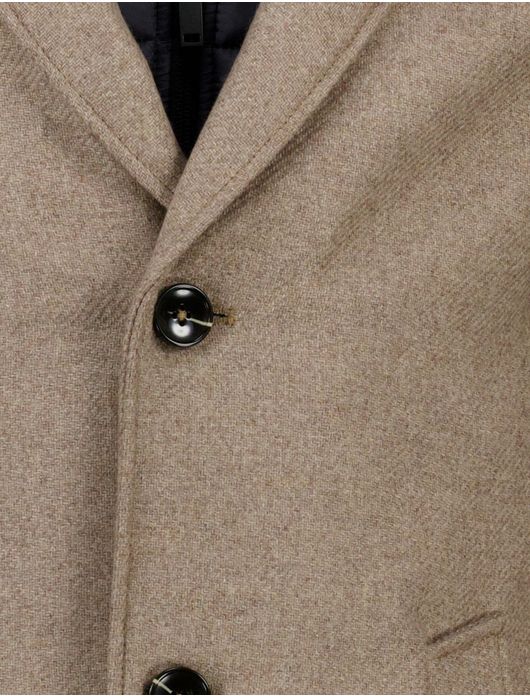 Portofino mantel met voering wol khaki