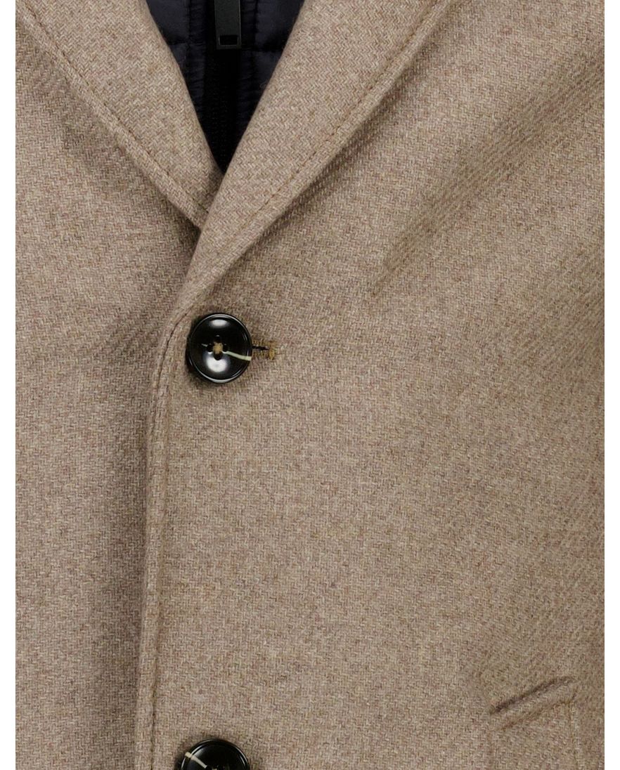 Portofino mantel met voering wol khaki