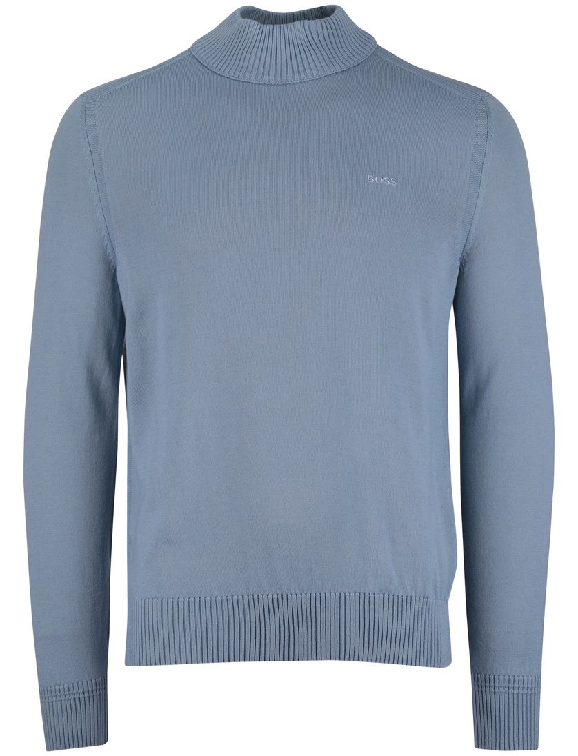 BOSS Orange trui ronde hals blauw wol