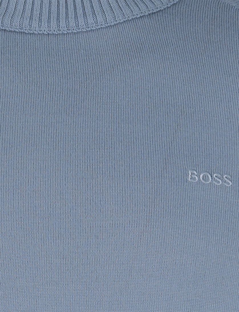 BOSS Orange trui ronde hals blauw wol