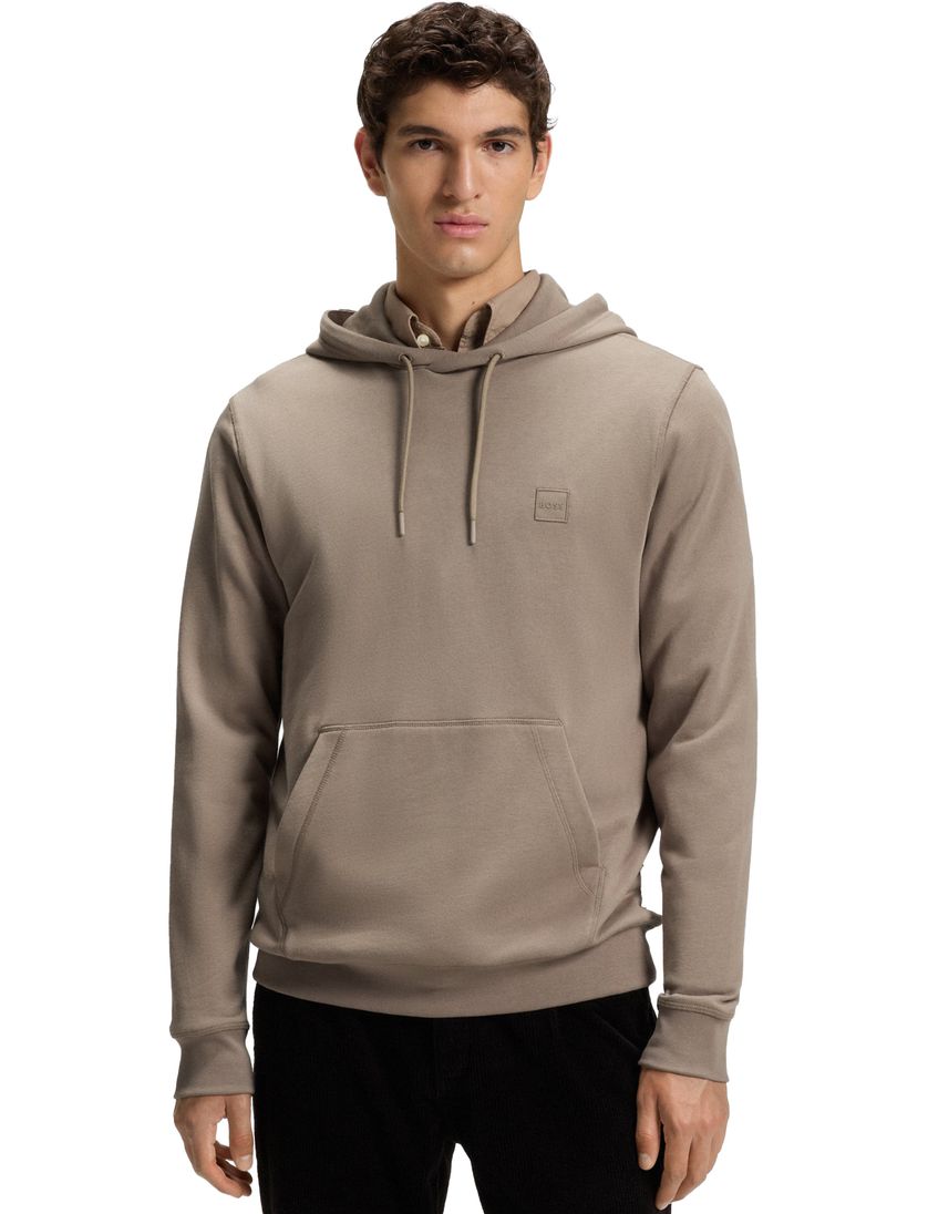 BOSS Orange hoodie Wetalk bruin katoen