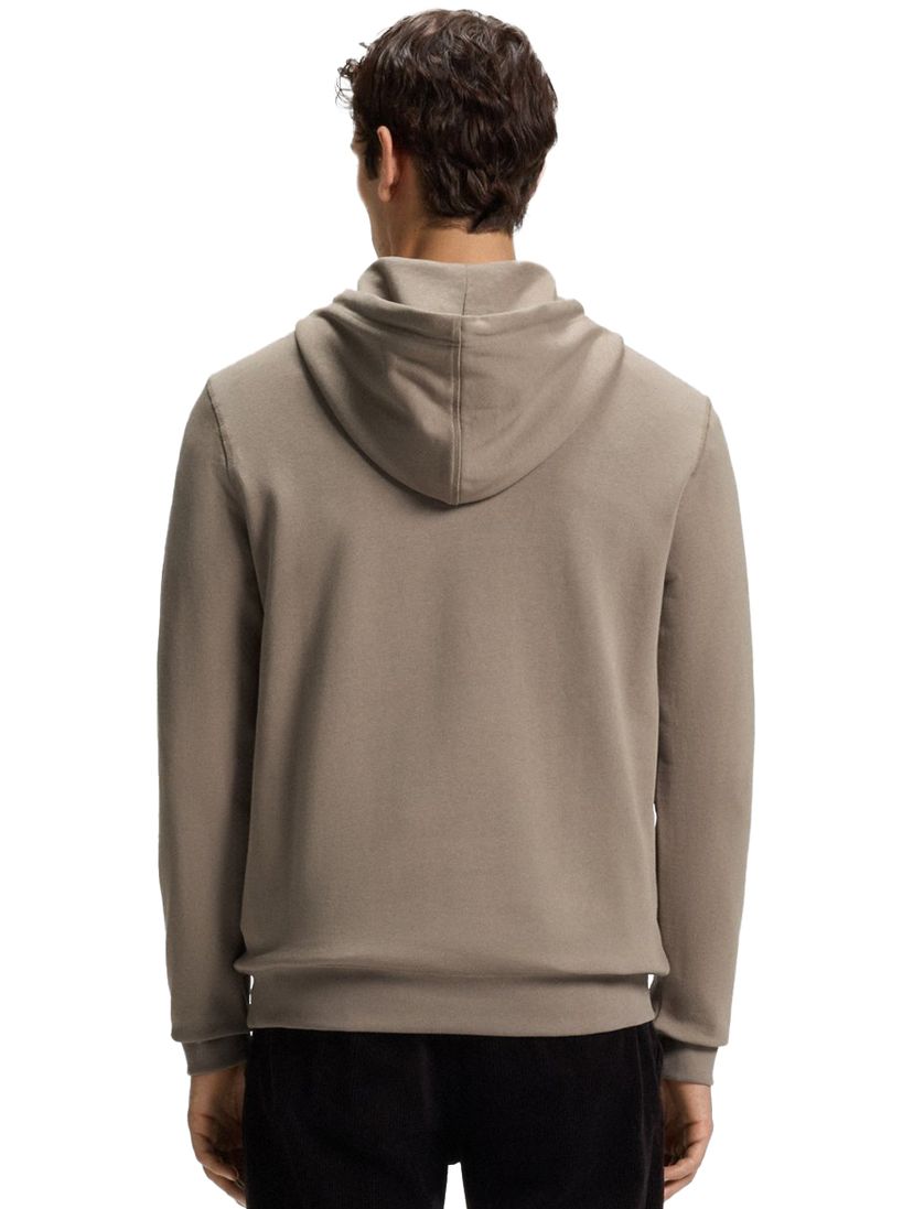 BOSS Orange hoodie bruin katoen capuchon effen