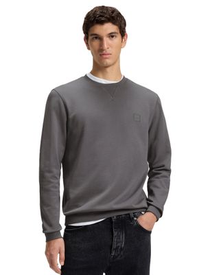 Hugo Boss BOSS Orange sweater grijs ronde hals effen