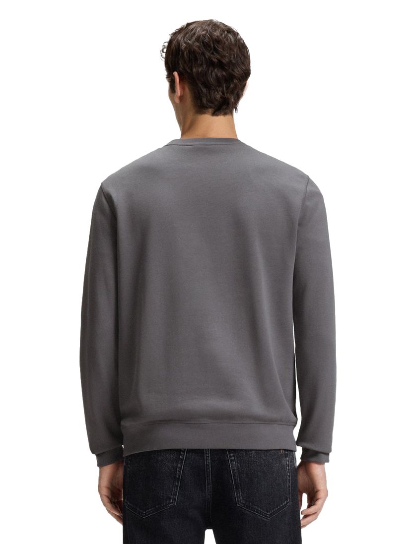 BOSS Orange sweater grijs ronde hals effen