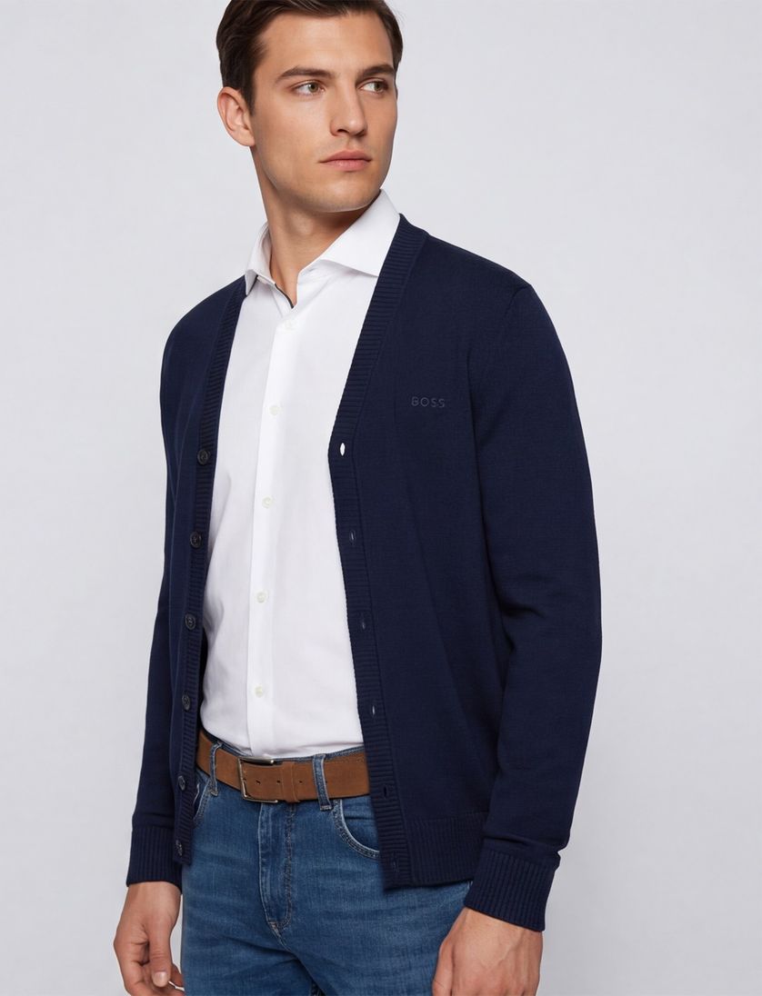 vest Boss orange donkerblauw