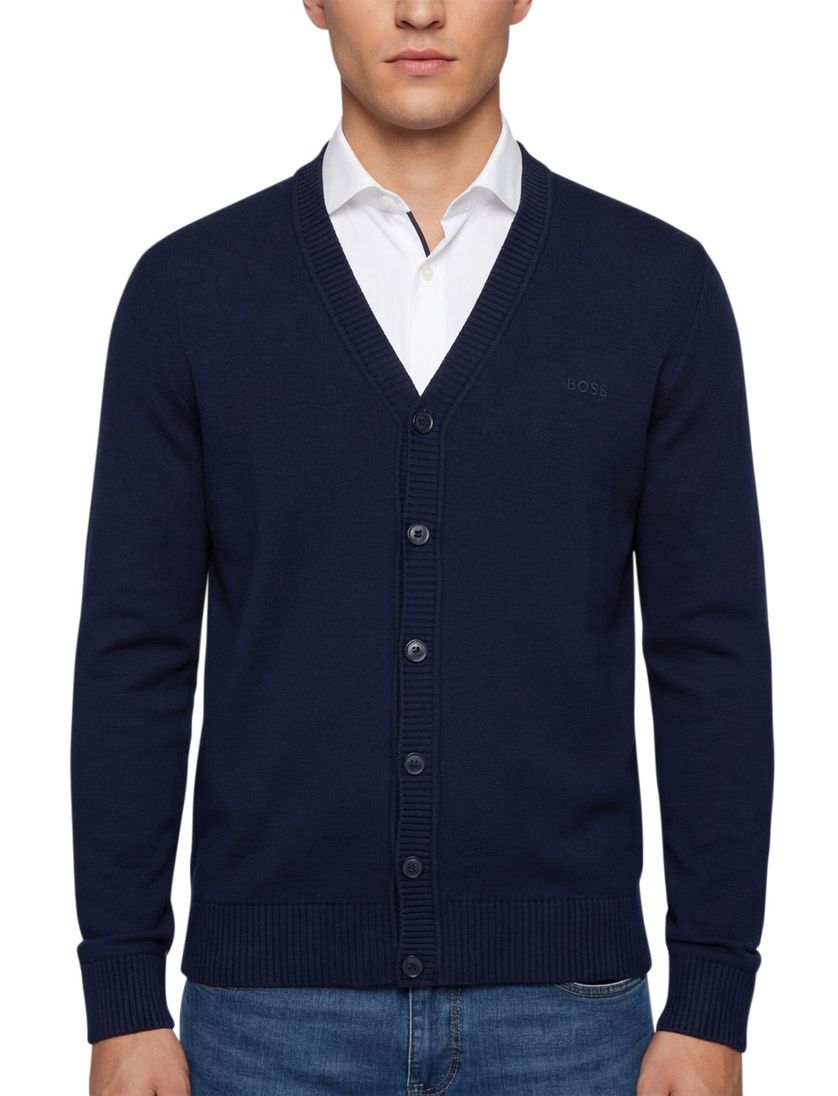 vest Boss orange donkerblauw