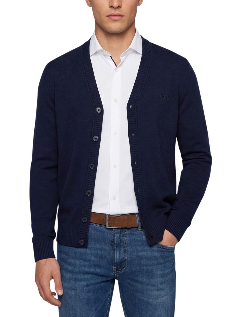 vest Boss orange donkerblauw