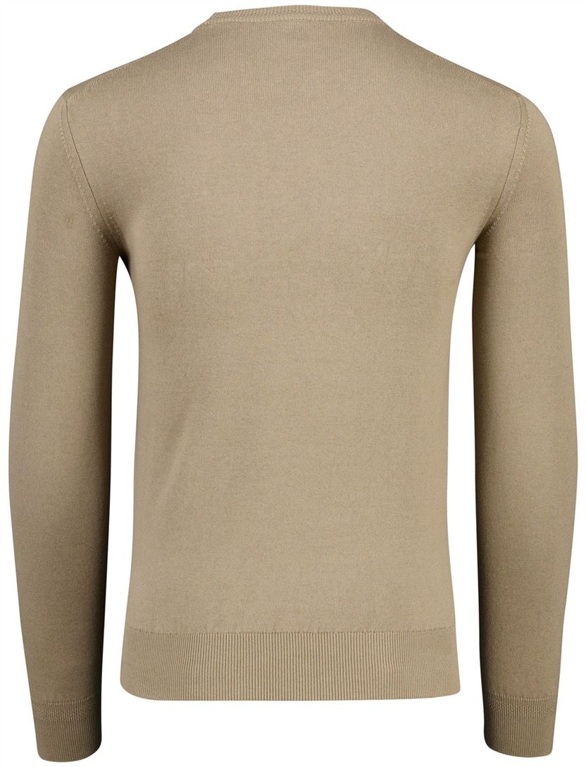 Boss Orange Trui Bruin katoen kasjmier met boord