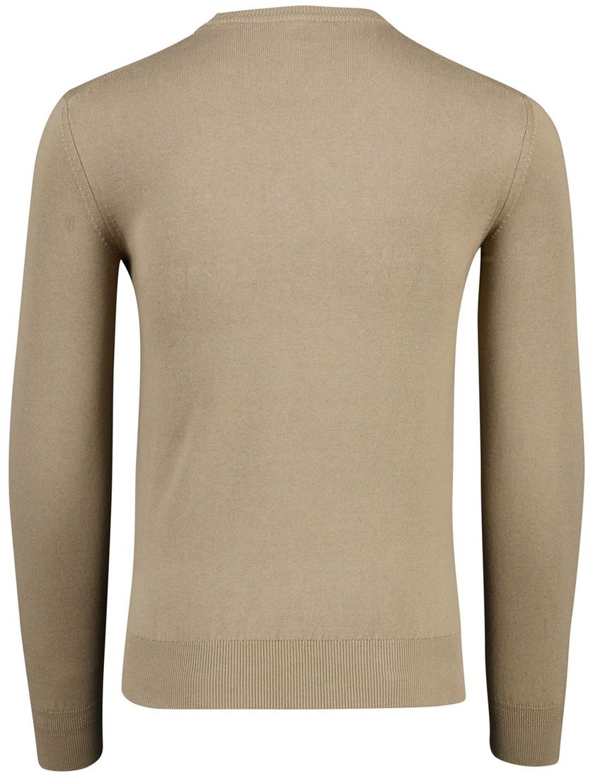 Boss Orange Trui Bruin katoen kasjmier met boord