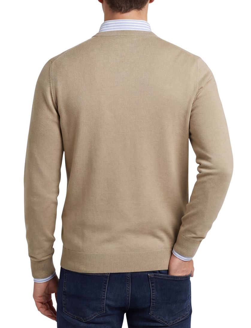 Boss Orange Trui Bruin katoen kasjmier met boord