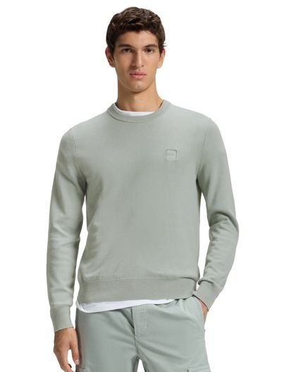 Hugo Boss Boss Orange trui ronde hals lichtgroen katoen
