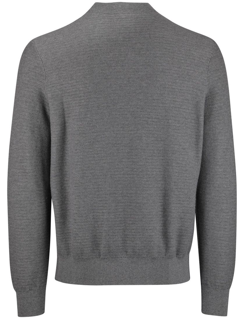 Boss Anion Orange trui grijs effen ronde hals