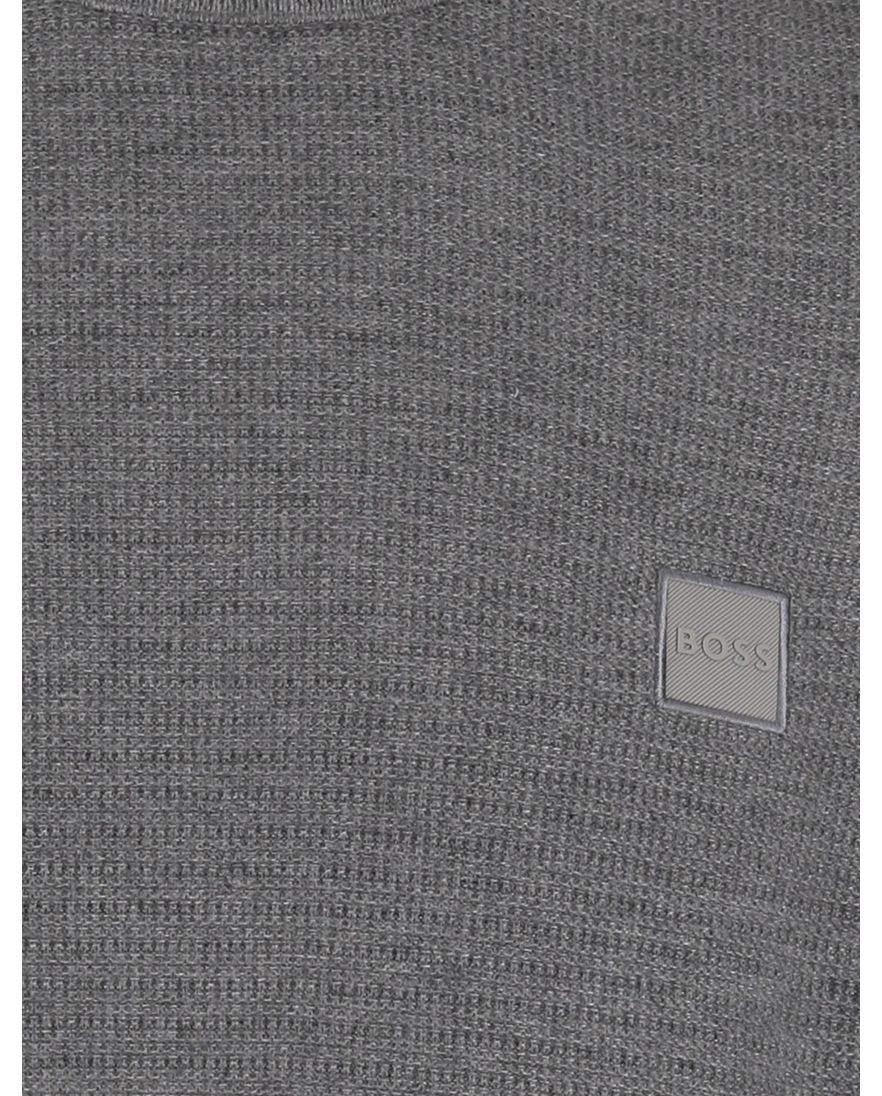 Boss Anion Orange grijs trui ronde hals effen