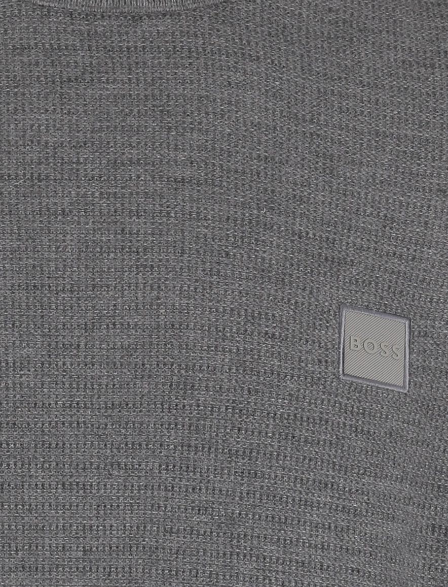 Boss Anion Orange grijs trui ronde hals effen