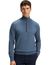 Boss Orange trui half-zip blauw regular fit effen