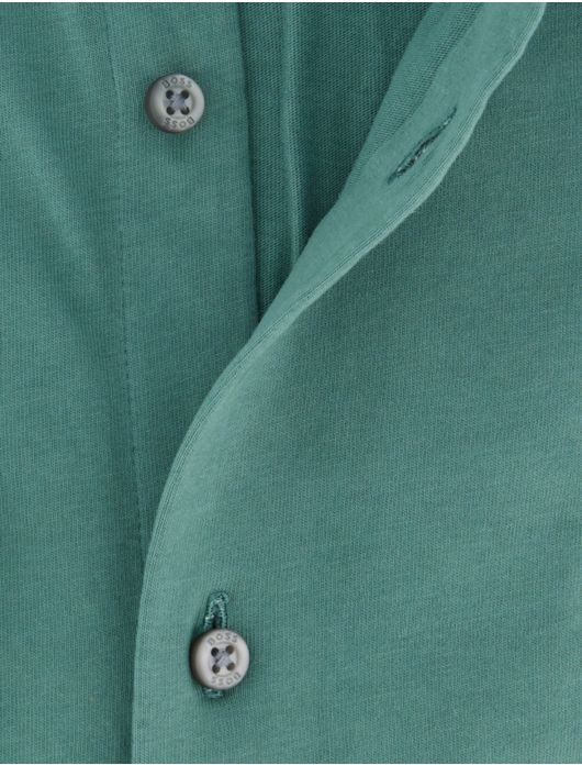 Effen Boss Orange overhemd katoen groen