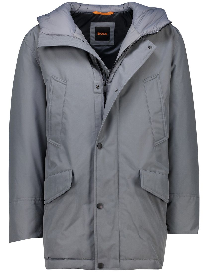Boss orange Osiass winterjas grijs waterdicht