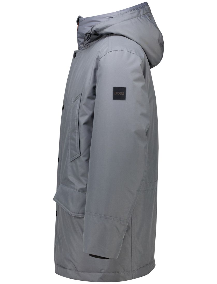Boss orange Osiass winterjas grijs waterdicht