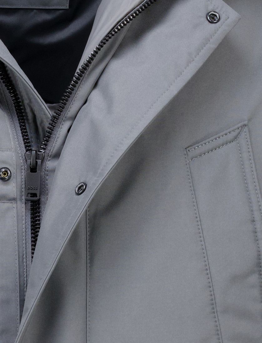 Boss orange Osiass winterjas grijs waterdicht