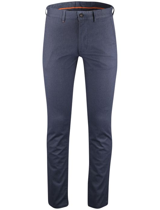 Boss Orange blauw effen slim fit katoen