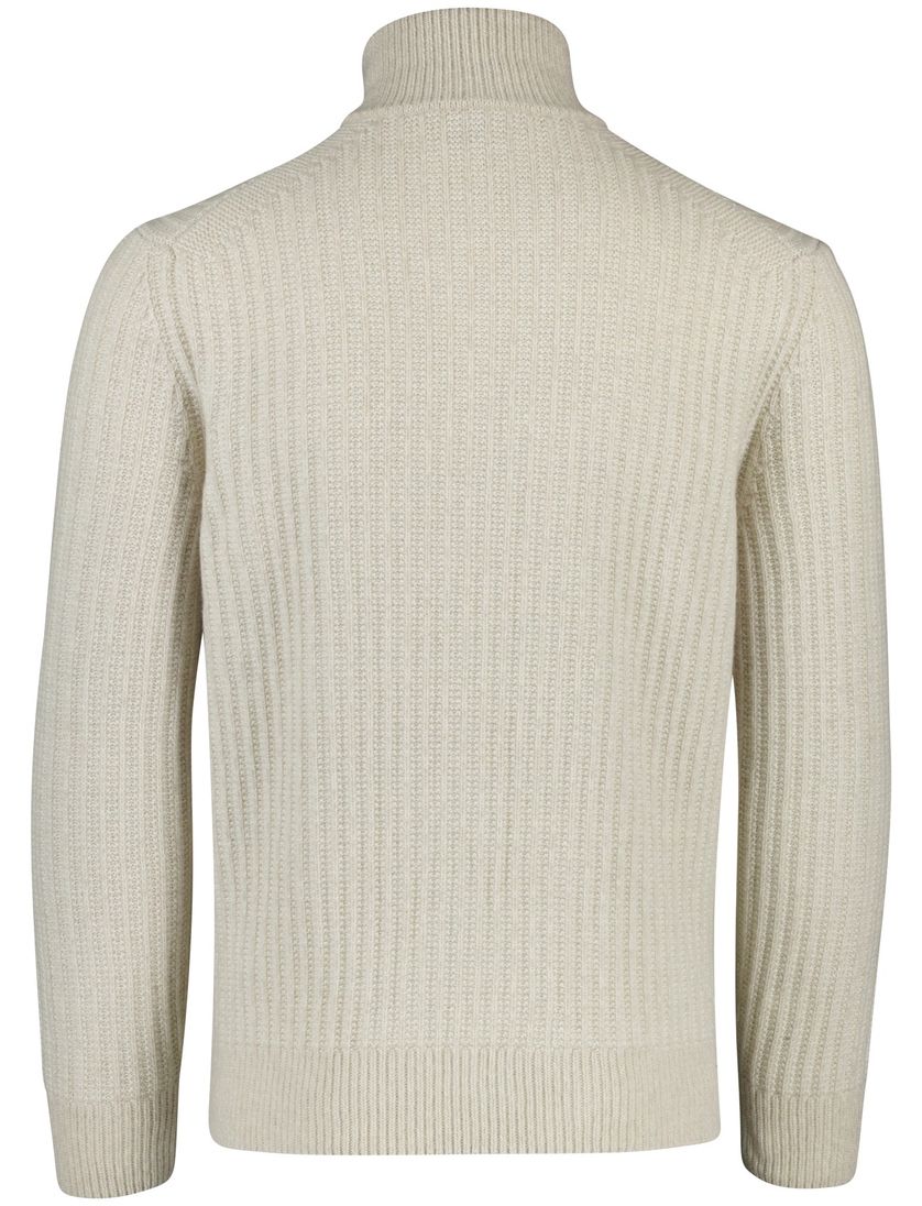 trui BOSS beige half zip wol