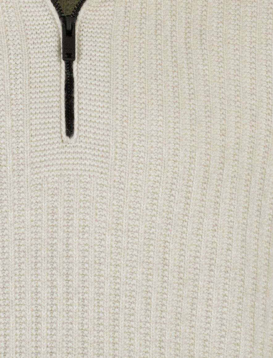 BOSS trui beige effen katoen