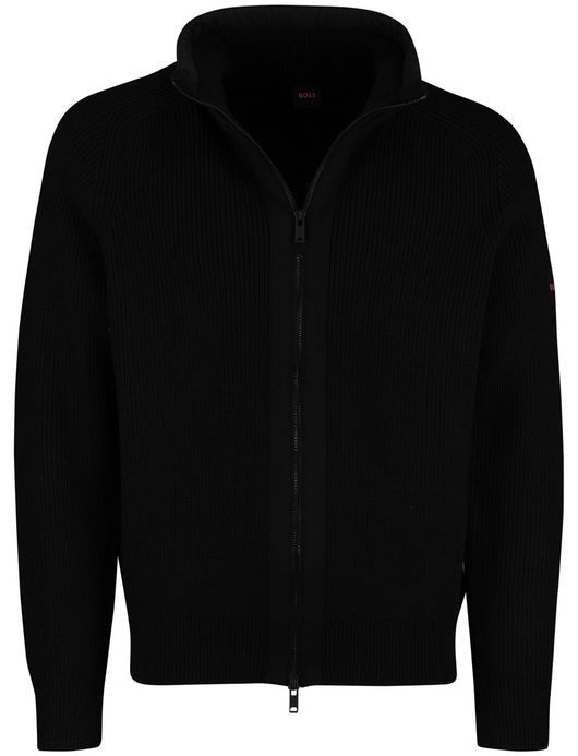 BOSS Orange vest Zwart Kigloo relaxed fit lamswol