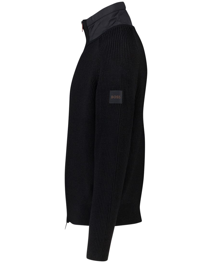 BOSS Orange vest Zwart Kigloo relaxed fit lamswol