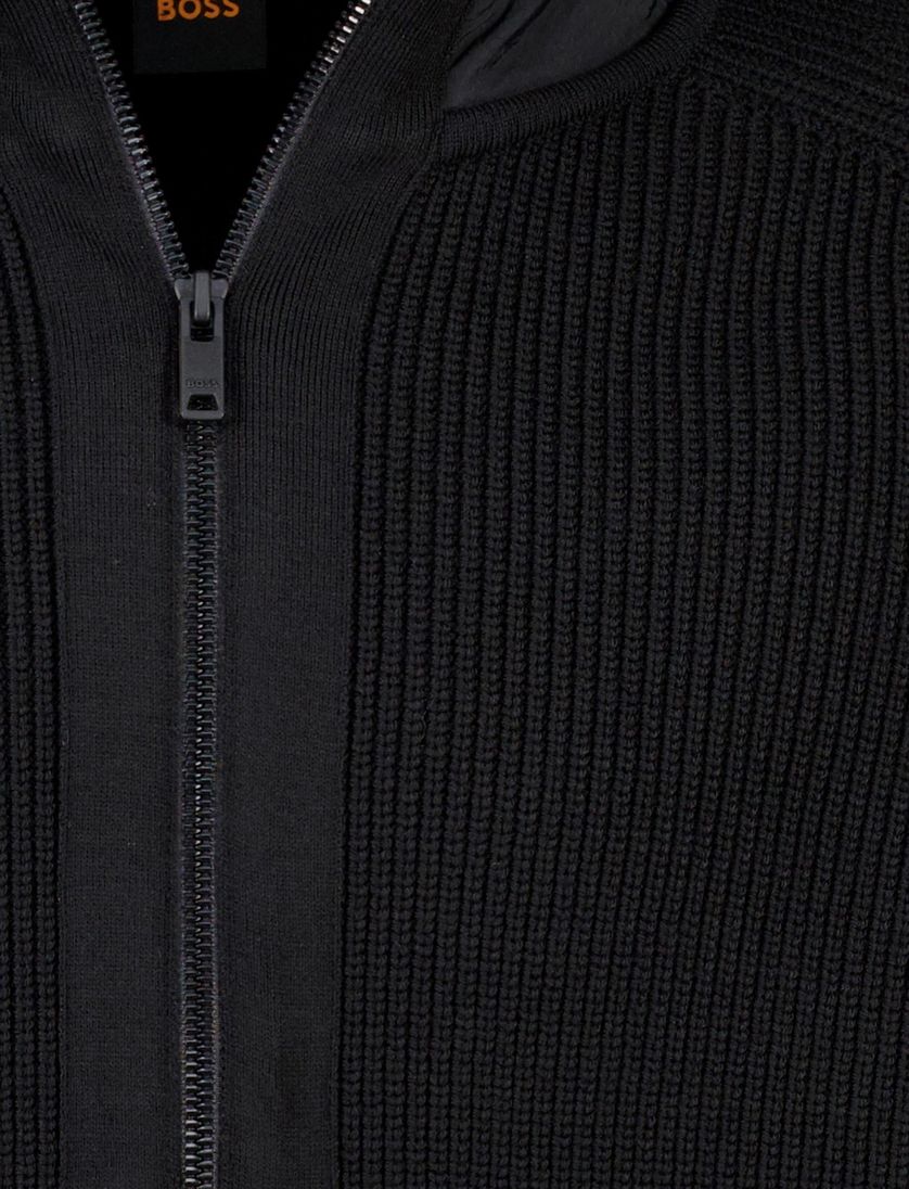 BOSS Orange vest Zwart Kigloo relaxed fit effen