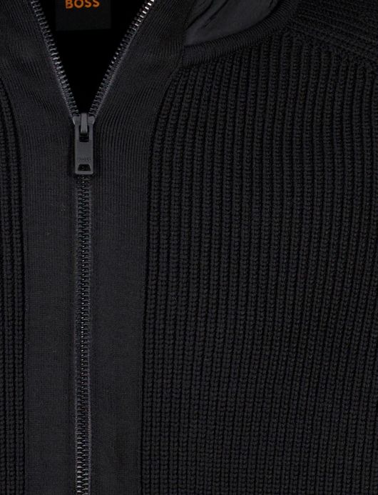 BOSS Orange vest Zwart Kigloo relaxed fit lamswol