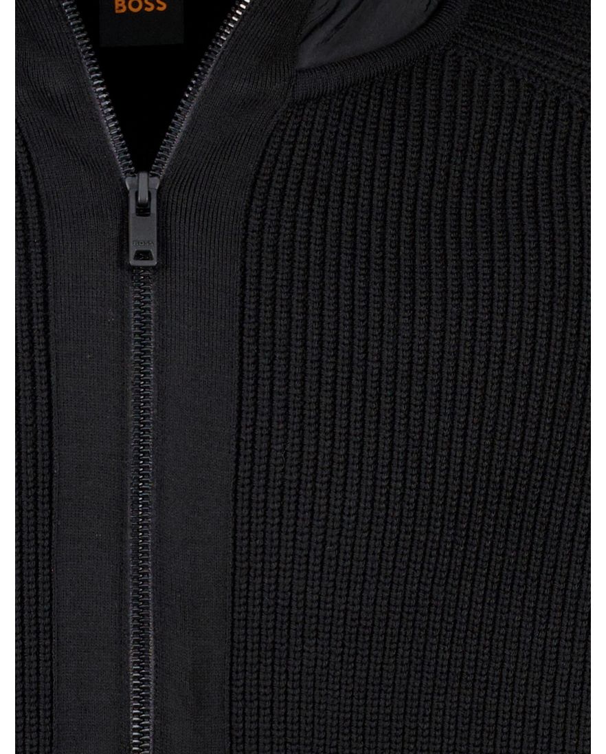 BOSS Orange vest Zwart Kigloo relaxed fit lamswol