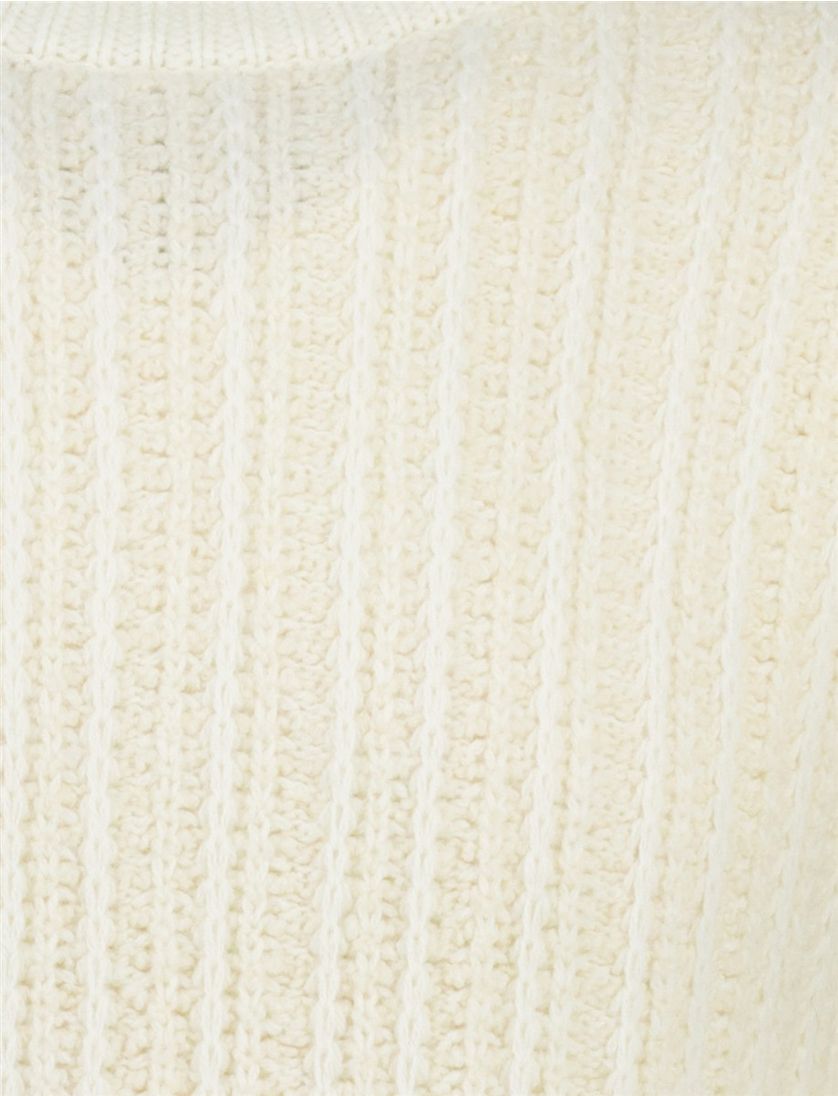 Boss Orange Trui Creme gebreid wol effen