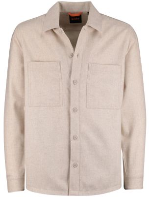 Hugo Boss Boss overshirt beige normale fit effen