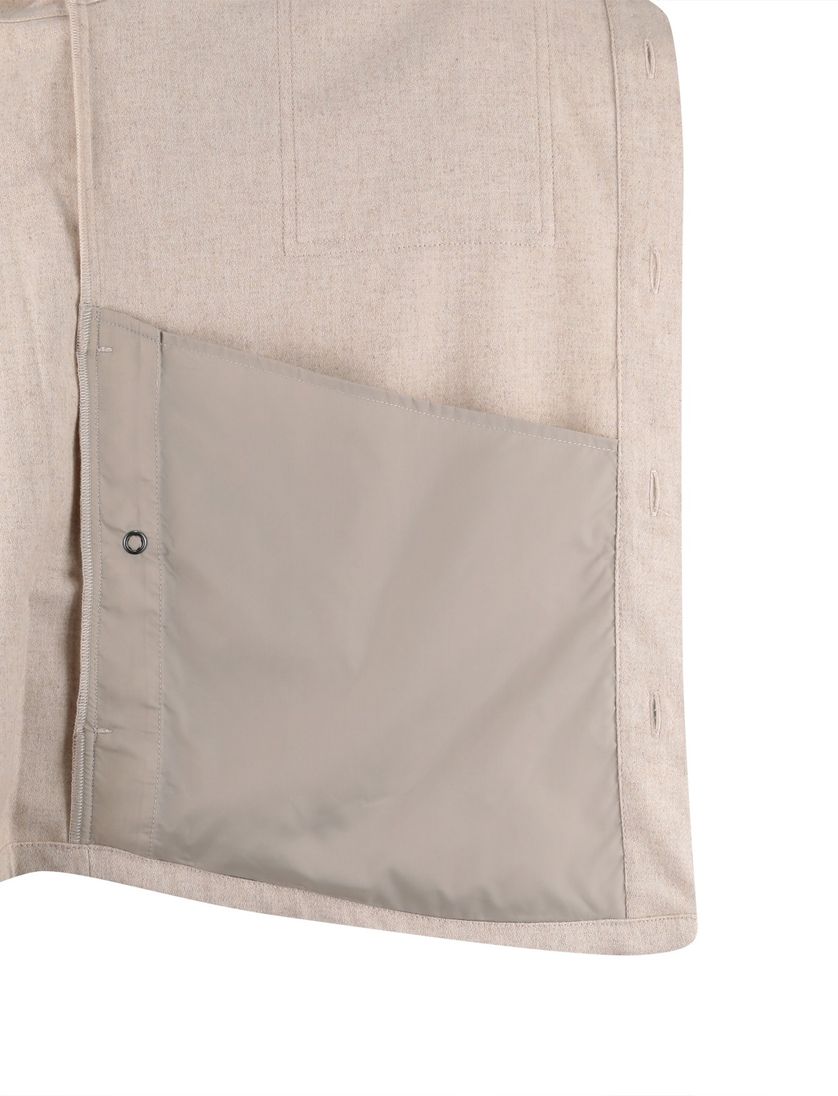 Boss overshirt beige normale fit effen