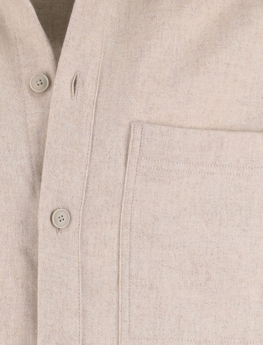 Boss overshirt beige normale fit effen