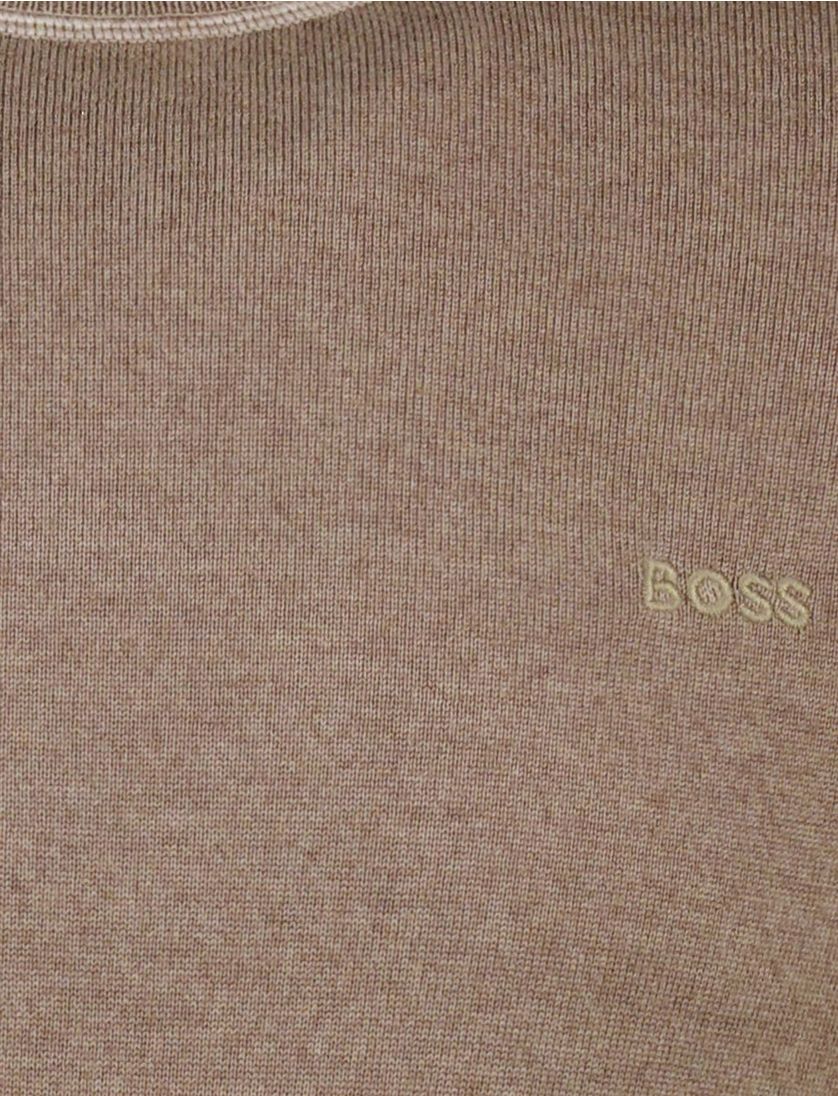 Boss Orange Estafo Trui Bruin wol gemêleerd