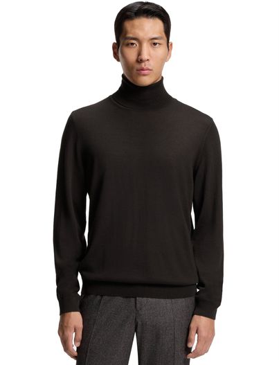 Hugo Boss Boss Black Musso-P trui zwart turtleneck scheerwol