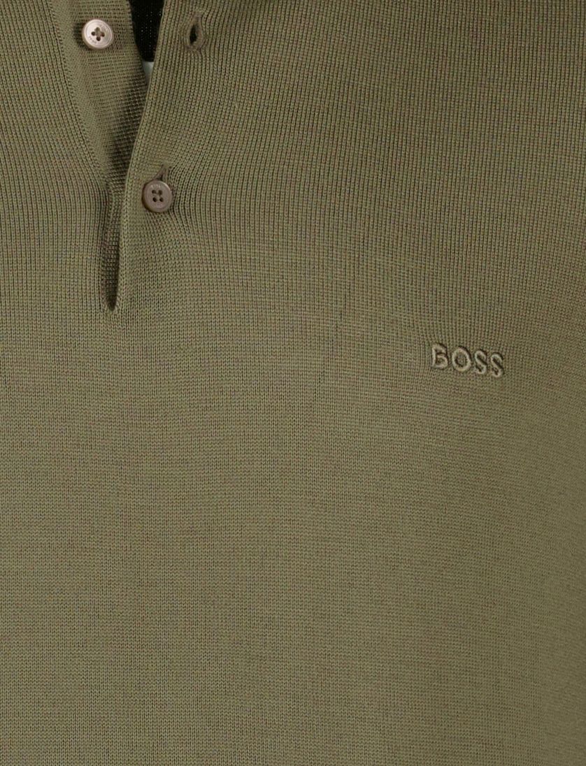 Boss black groen normale fit scheerwol