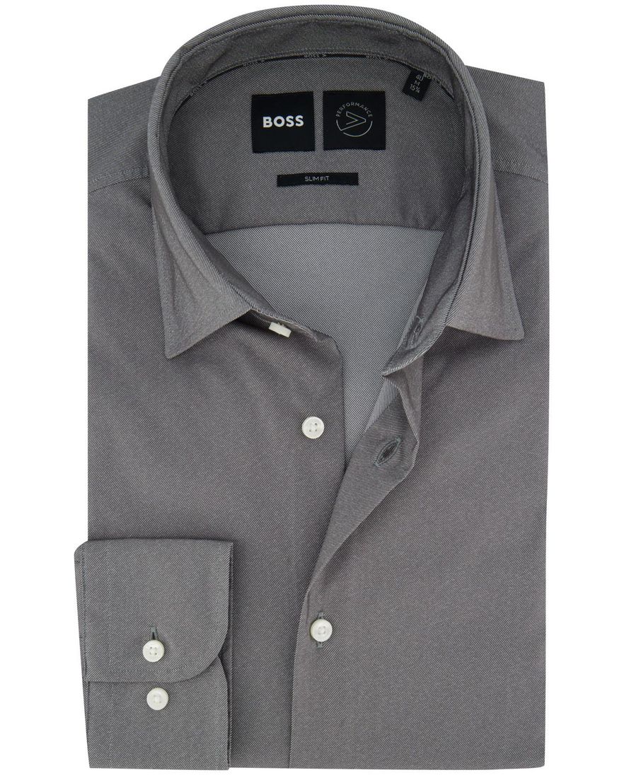 Boss Black business overhemd grijs
