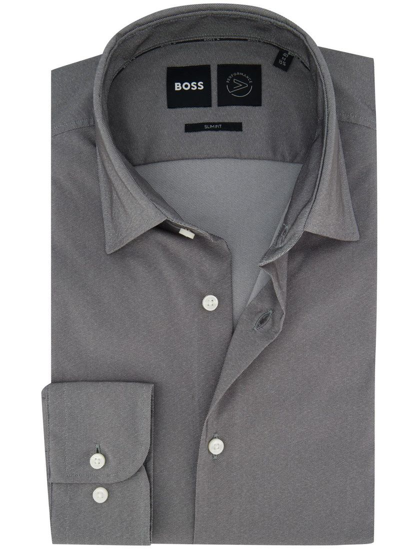 Business overhemd Boss Black Slim Fit grijs