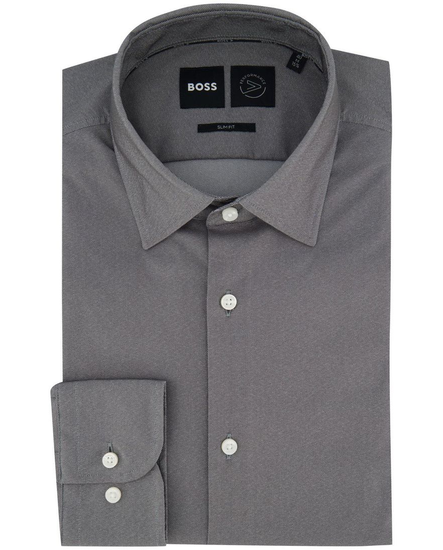 Boss Black business overhemd grijs