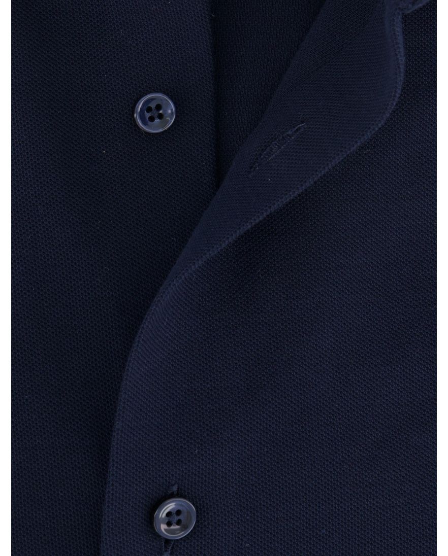 Boss slim fit overhemd navy effen knitted