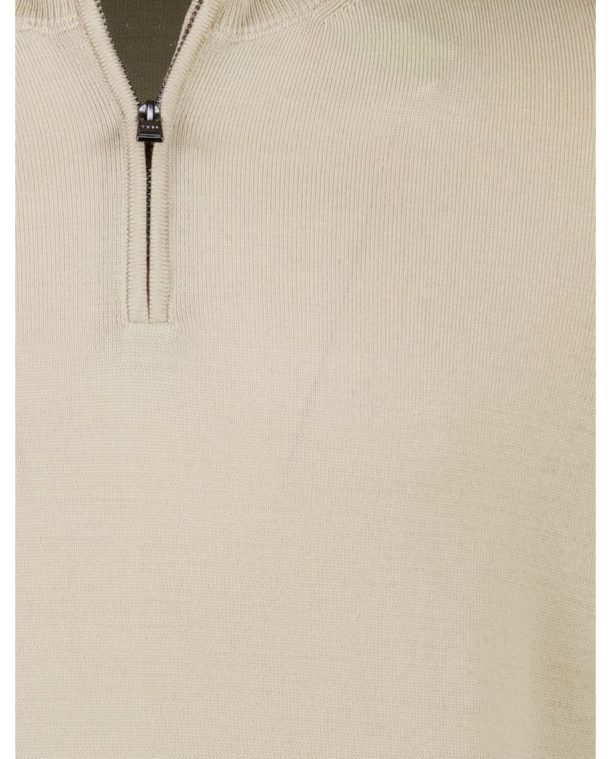 Boss Black Ebenji half zip trui beige